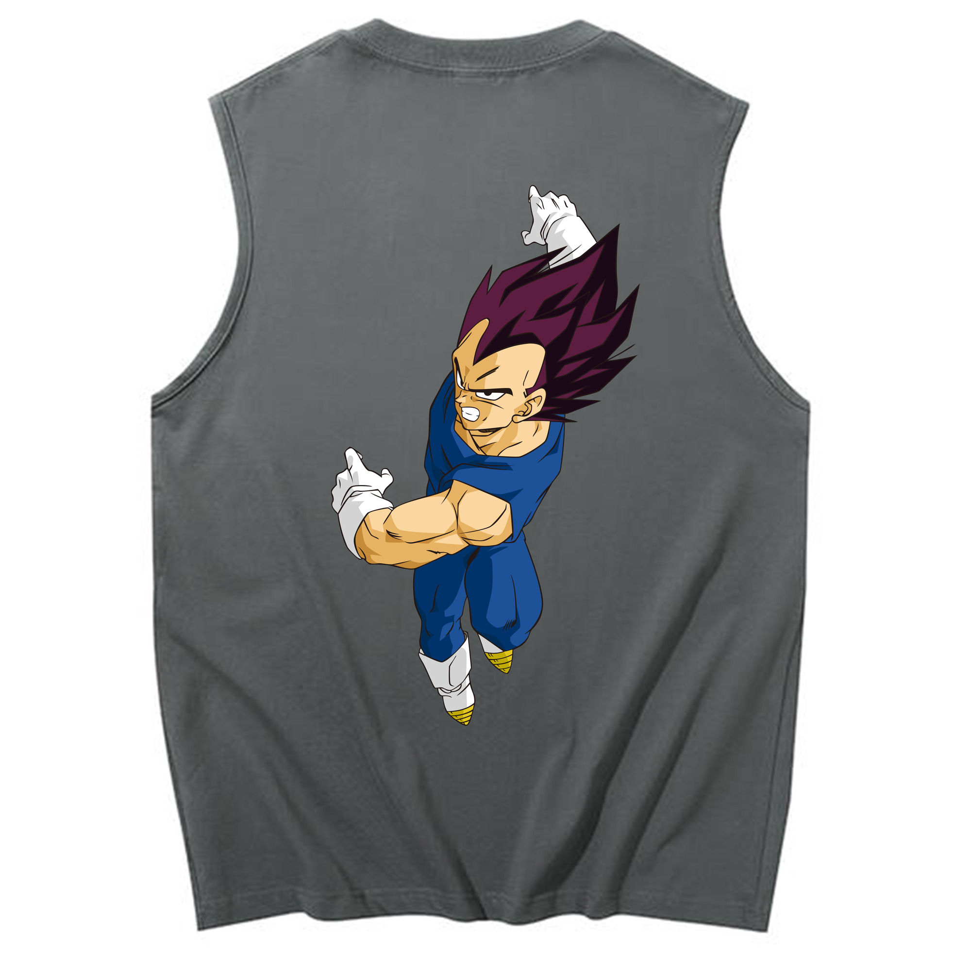 （画像用） ドラゴンボール ベジータ四世（Bejīta Yonsei）DRAGON BALL Vegeta IV コットン100％タンクトップ（背面プリント）